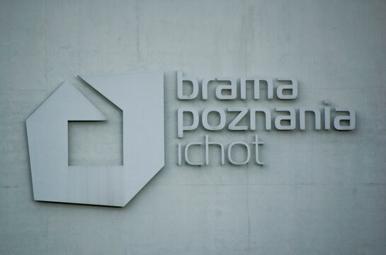 Poznan, Poland - May 22nd 2022: Ichot - Brama Poznania Museum signboard.