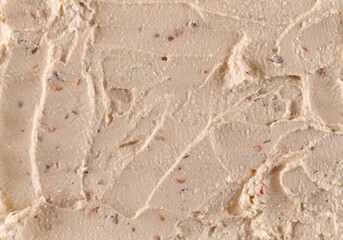Cream cheese Italian spread with vegetables and spice texture, top view