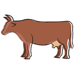 Vector hand drawn Cow illustration