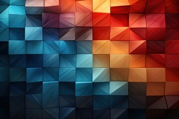 Obraz premium Abstract modern colorful digital art made with geometric shapes.