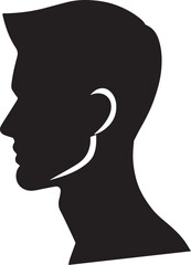 Fototapeta na wymiar man profile vector silhouette