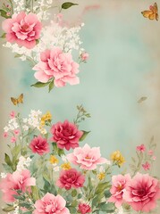 Flowers background. AI generated illustration