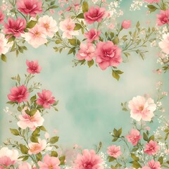 Flowers background. AI generated illustration