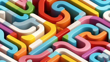 Pastel Labyrinth: Seamless Isometric Maze Pattern
