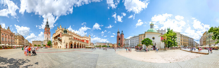 Panorama Hauptmarkt, Krakau, Polen 