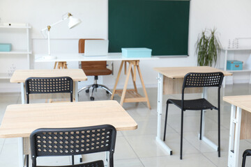Interior of stylish modern empty classroom