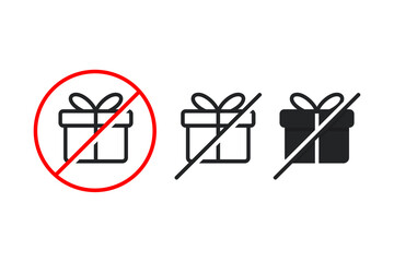 No gift box, pakcage icon. Illustration vector