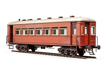 Obraz premium railway retro wagon isolated on white background.