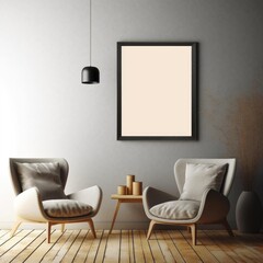 An untouched picture frame mockup, ready to showcase your unique vision and style. Generative AI