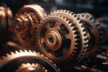 High-tech industrial machinery and metallic apparatus in close-up.