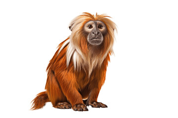African Lion Tamarin isolated on transparent background.