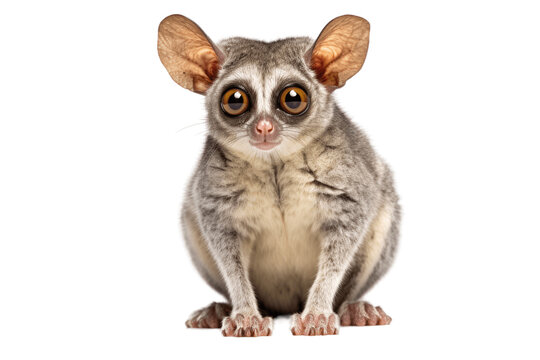 African Lesser Bushbaby Galago isolated on transparent background.