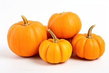 Orange pumpkins isolated on white background