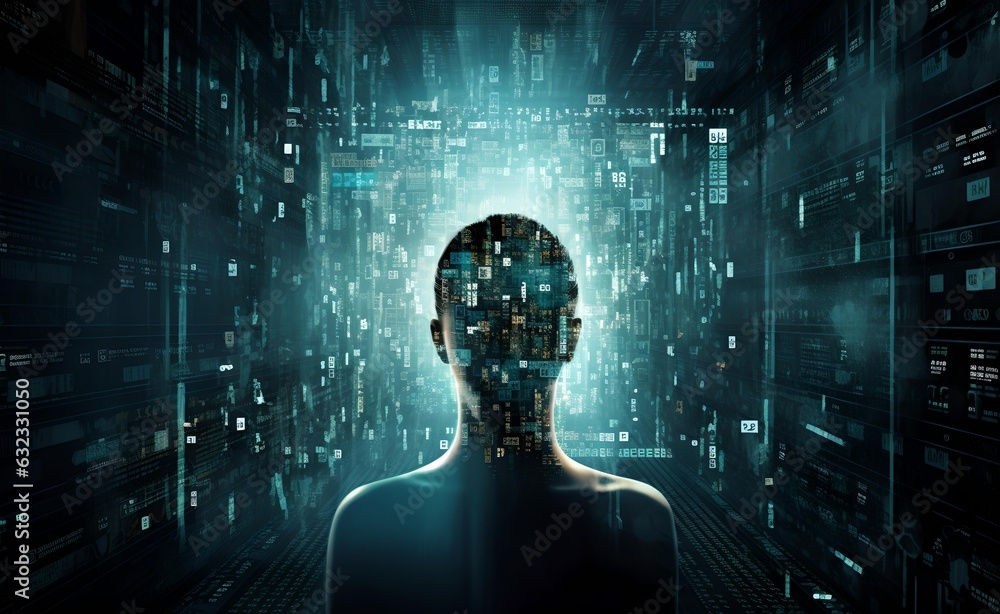 Poster the complexity of digital ethics background. artificial intelligence. generative ai.