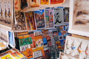 Fototapeta na wymiar Traditional medina shops in Morocco . High quality photo