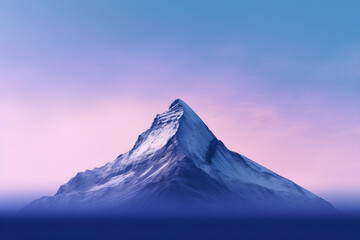 A stunning minimalist background of a single mountain unicake against a gradient sky, with a subtle texture adding depth. Generative AI - Powered by Adobe