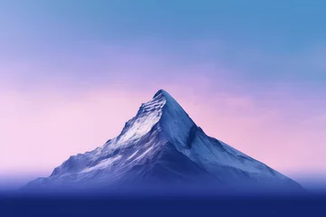 Foto op Plexiglas Mount Everest A stunning minimalist background of a single mountain unicake against a gradient sky, with a subtle texture adding depth. Generative AI