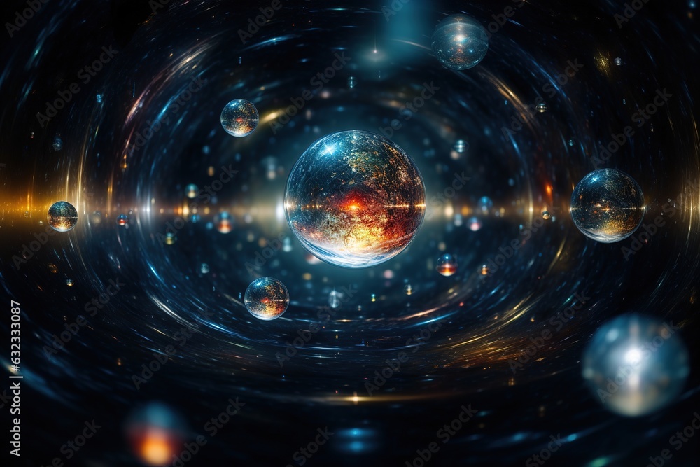 Poster the exploration of the multiverse theory.