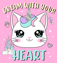 cute kitten graphic for t shirt