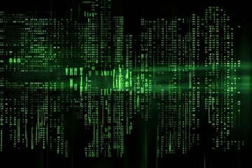 Obraz premium digital frenzy: immersive matrix of code and color, Generative AI