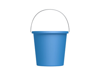 Blue bucket. Isolated. Plastic. 3d illustration. © MP