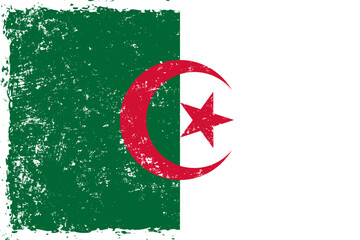 Algeria flag grunge distressed style