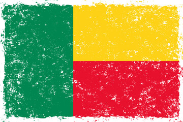 Benin flag grunge distressed style