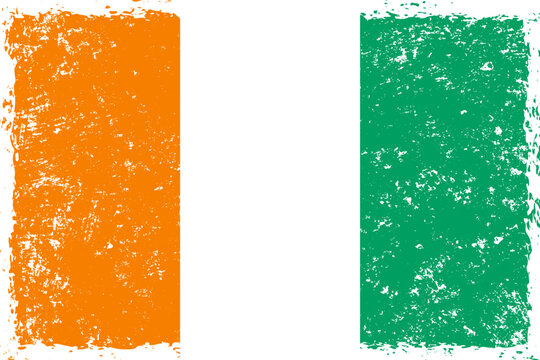 Ivory coast flag grunge distressed style