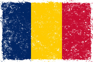 Chad flag grunge distressed style