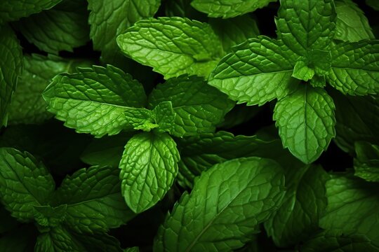 Fresh organic mint leafs background