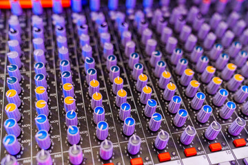 Mixing console. It is a device used to mix and control audio signals.