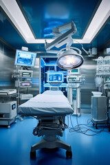 Equipment and medical devices in modern surgery room - 632340426