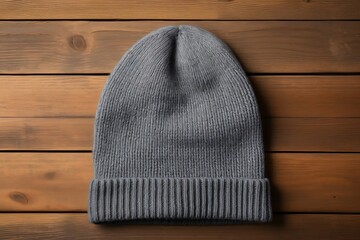 cap on a wooden table