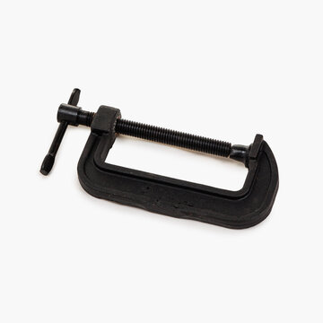 recommend clip art: Black Clamp compression tool isolated on white.