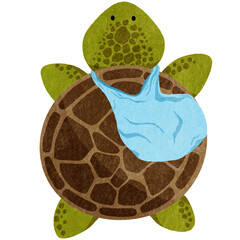 Turtle plastic bag