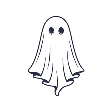 Ghost logo, icon. Ghost isolated on white background. Vector illustration	