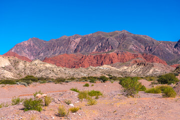 COLORED MOUNTAIN IN TILCARA. ARGENTINE PUNA. JUJUY.