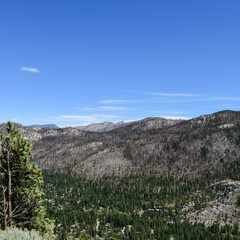 View from El Dorado Freeway towards Meyers and Lake Tahoe