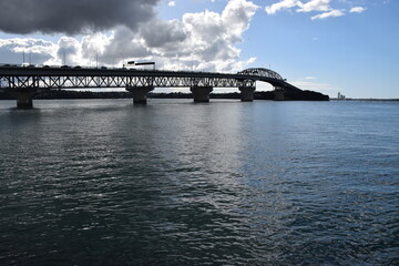 Auckland harbour bridge crossing the Waitemata harbour