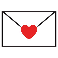 Envelope With Heart Vector Illustration