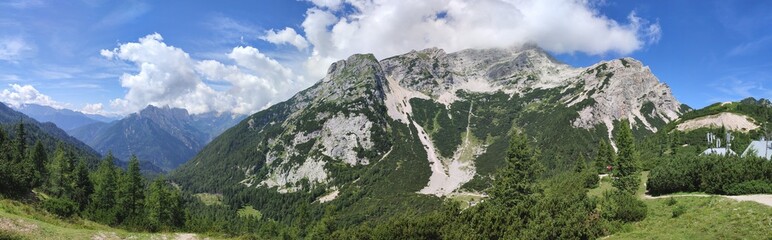 Beautiful views near Vrsic mountain pass, Julian Alps, Slovenia