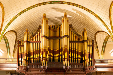 The magnificent 1847 organ of the 1804 Cathedral of the Holy Trinity, Quebec City, Quebec, Canada - obrazy, fototapety, plakaty