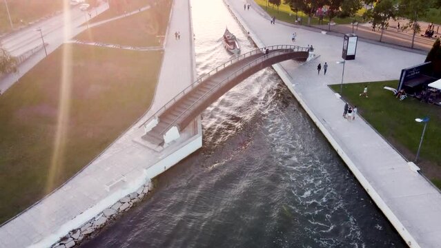 Aerial view of the ria in the city of Aveiro - Portugal 2023
