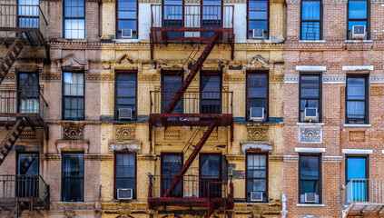 New York building apartment windows - Desktop Background - Fire Escape