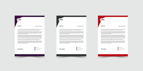 Professional and Clean corporate business letterhead template design.