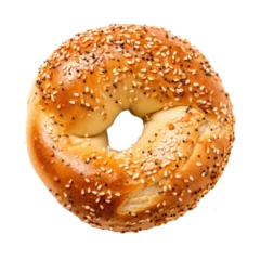 Wall murals Bread Sesame Seed Bagel Isolated on a Transparent Background 