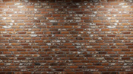 old factory bricks wall, spotlights. realistic 3D rendering. illustration.