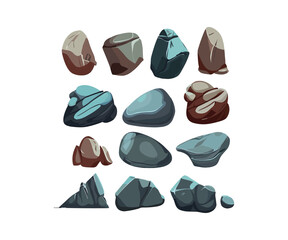 Set of stones vector illustration
