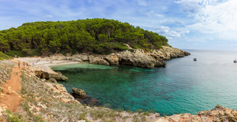 Fototapeta na wymiar Fustam beach in Menorca (Spain)