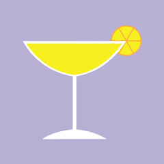 the small glass with yellow-orange ice object - refreshing and vibrant.